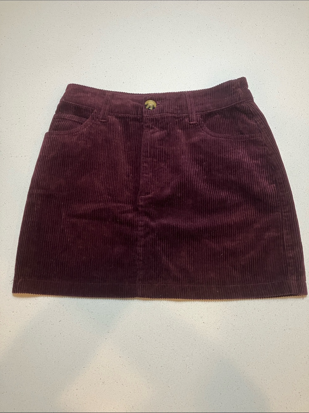 Forever 21 Corduroy Mini Skirt in Deep Burgundy size small